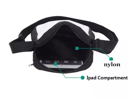 Marshmello black nylon computer backpack with spacious interior for 15.6-inch laptops