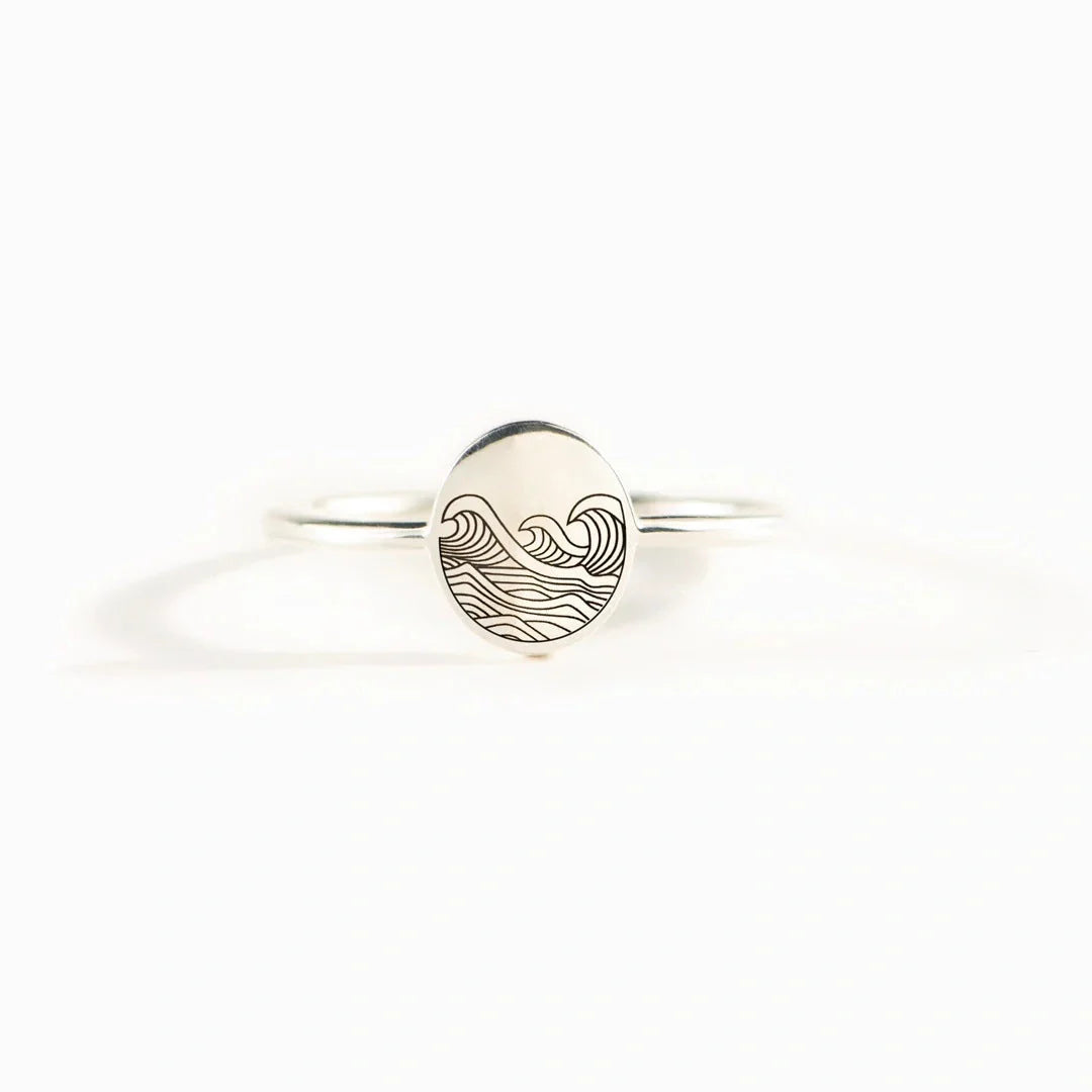 S925 Sterling Silver Wave Ring for Women in white gold and yellow gold finishes