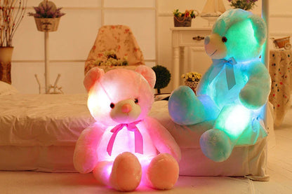 Illuminating LED Teddy Bear Plush Toy with color-changing lights, perfect for cozy ambiance and festive decor