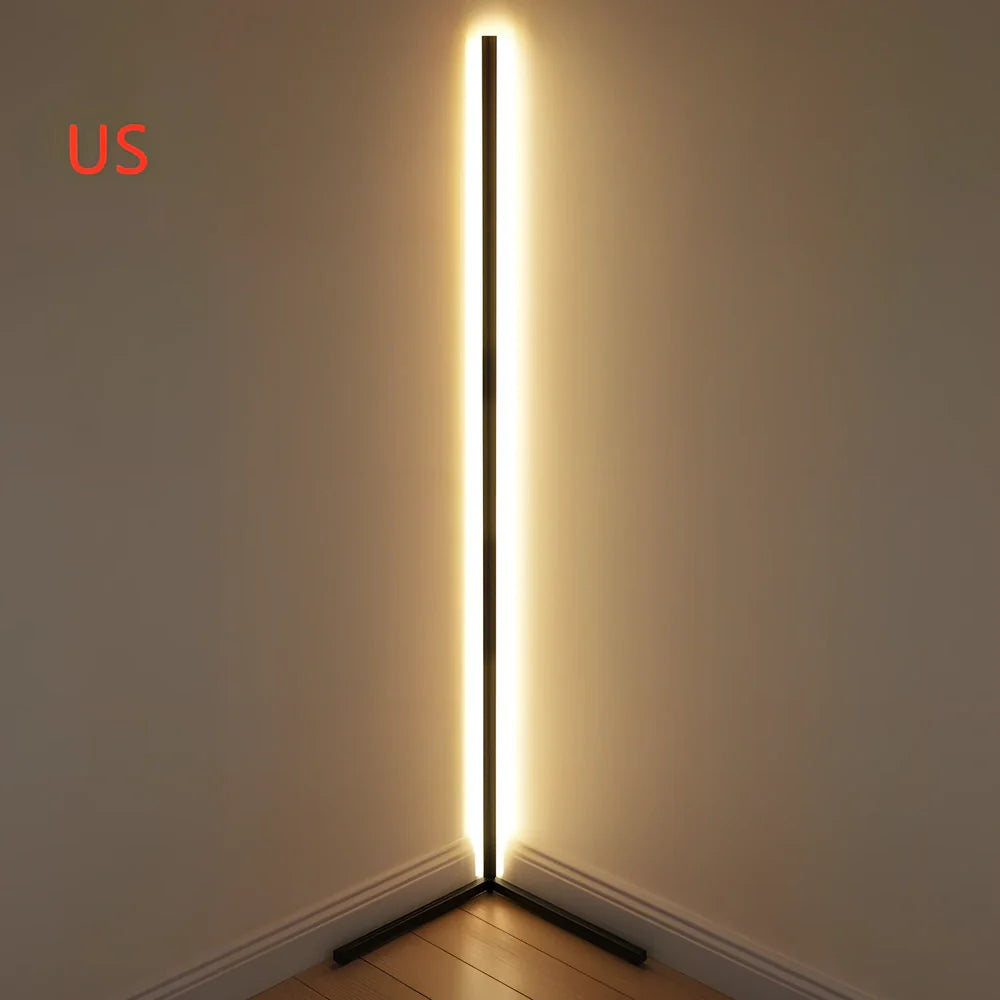 Corner floor lamp with aluminium alloy shade measuring 140cm height and 40cm diameter