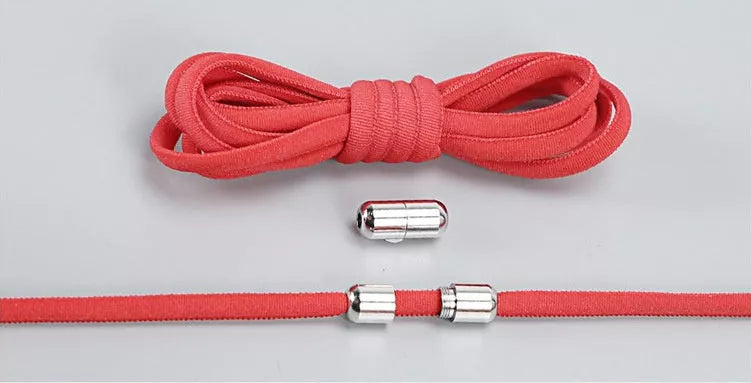 Lazy Laces shoe laces with metal buckles in various colors for a secure fit