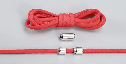 Lazy Laces shoe laces with metal buckles in various colors for a secure fit