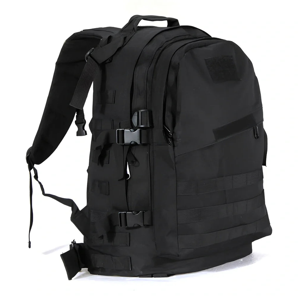 3D tactical backpack in camouflage colour with MOLLE webbing and adjustable shoulder straps