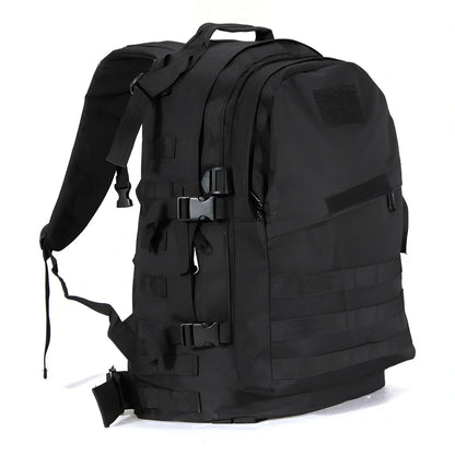 3D tactical backpack in camouflage colour with MOLLE webbing and adjustable shoulder straps