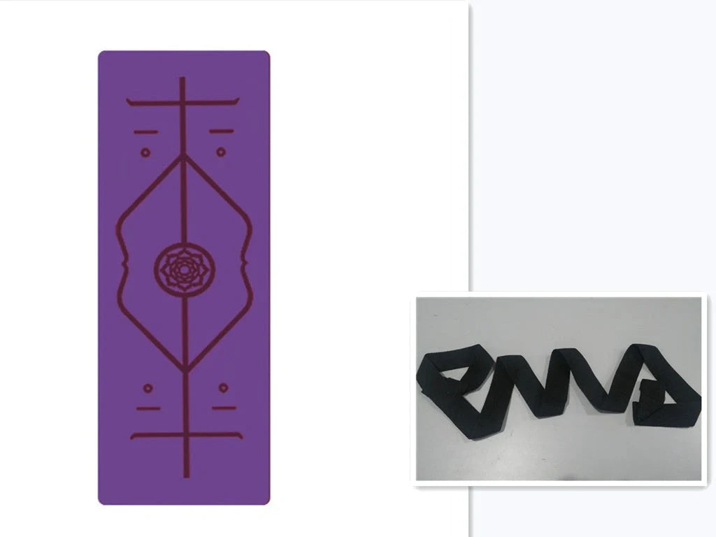 Premium non-slip yoga mat with printed alignment lines for improved form and stability during yoga practice