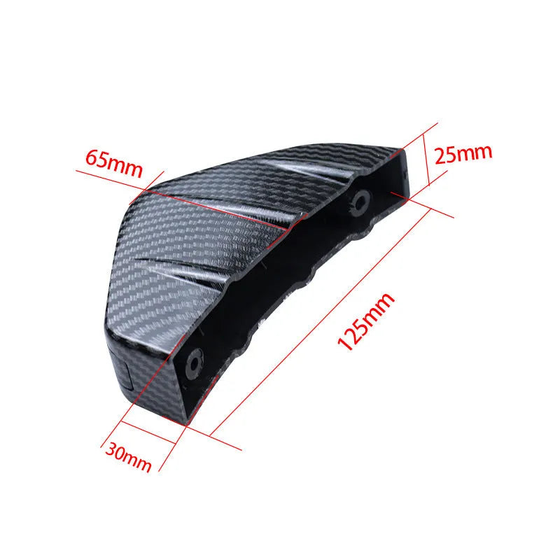 Black universal triangle rear car spoiler made from ABS plastic with a 15cm base.