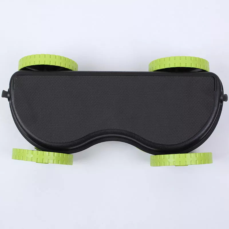 Double-wheeled Abdomen Wheel Pull Rope in green for core workouts