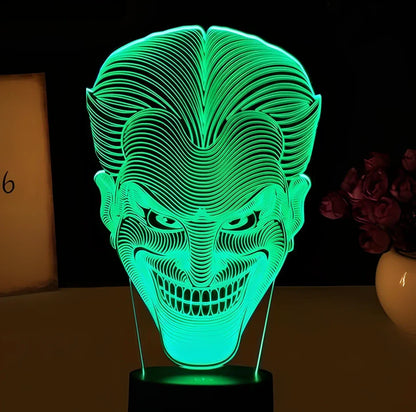 USB-powered 3D LED lamp showing gradient colour patterns on 251x142x87mm acrylic plate with touch control