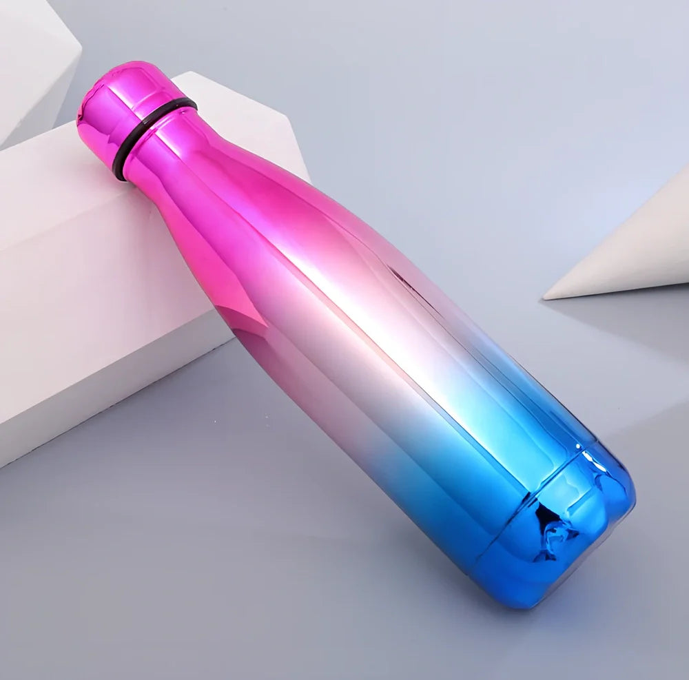 Stainless steel thermal water bottle with 500ml capacity and vacuum insulation technology