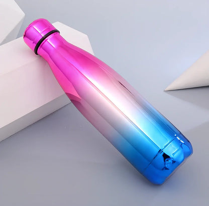 Stainless steel thermal water bottle with 500ml capacity and vacuum insulation technology