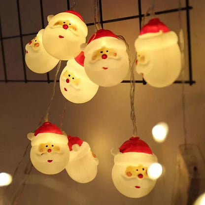 Santa Claus LED string lights for Christmas tree decoration, waterproof, 1.5m length