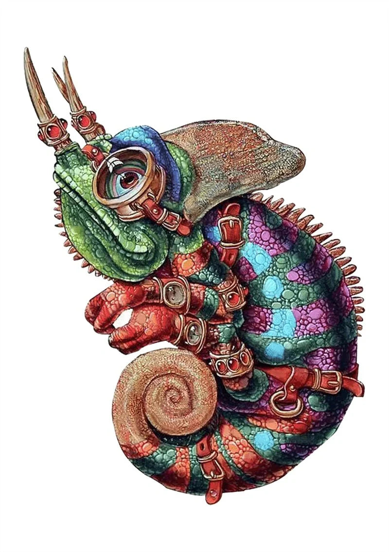 Colorful animal-shaped wooden jigsaw puzzles for kids, educational and fun