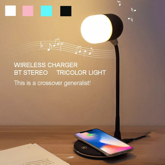 Three-in-one Night Light Wireless Speaker Charger Light in various colors