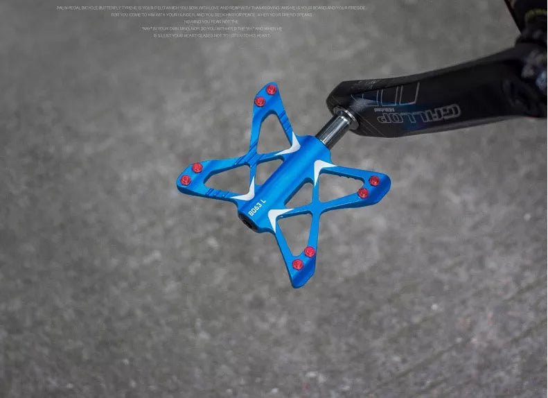 Bicycle Palin Foot Pedal PD-M56 in carbon black, titanium silver, and bright gold