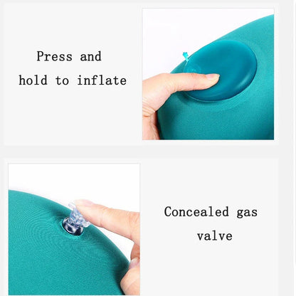 Inflatable U-shaped travel pillow with built-in air valve for customizable comfort and neck support during flights and car travel