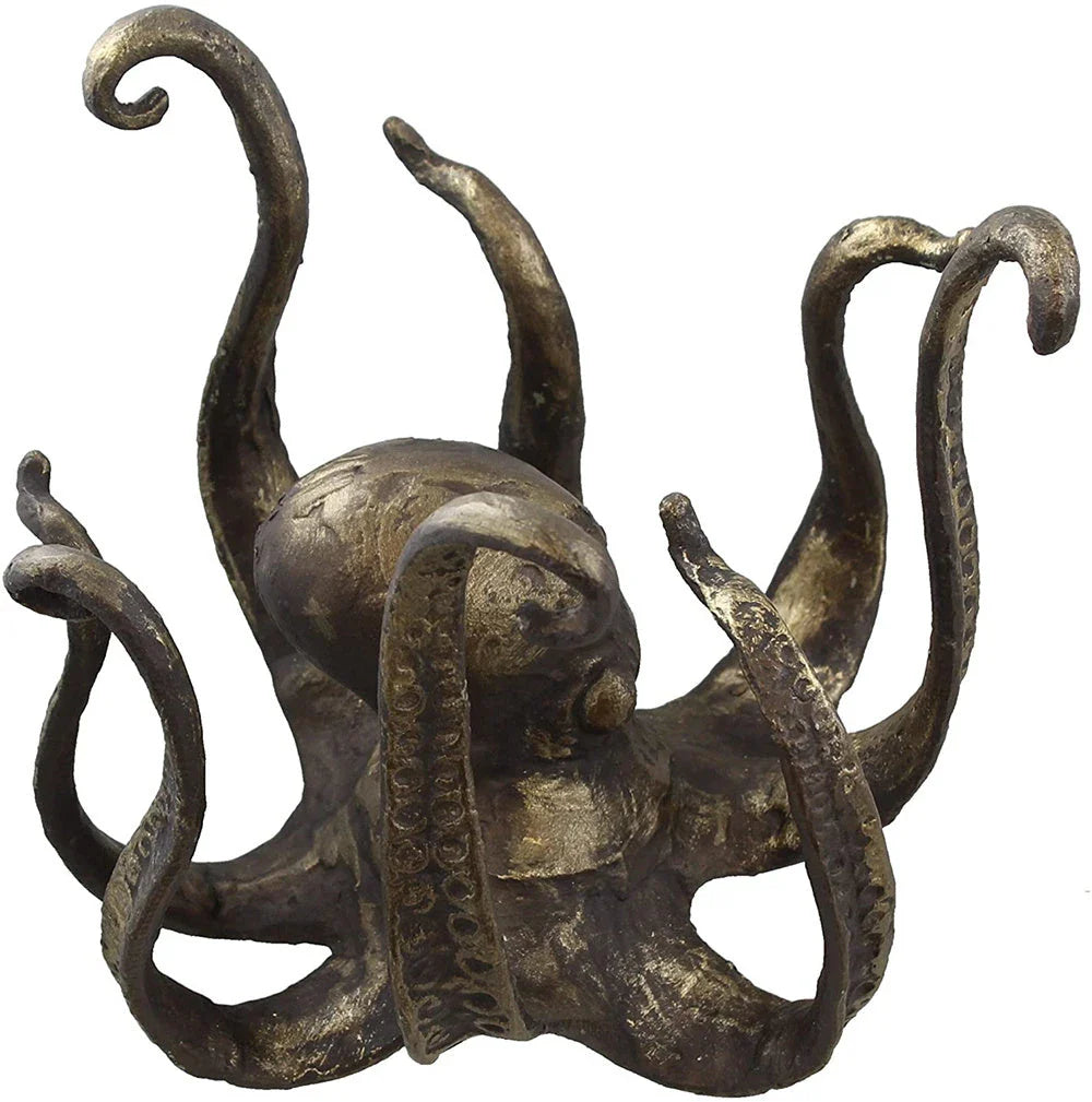A large, decorative resin octopus statue with a lifelike design, perfect for adding a touch of coastal charm to your home or office decor.