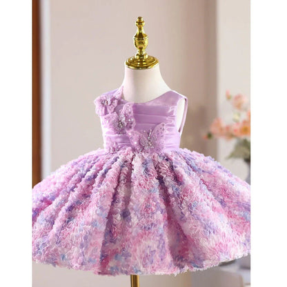 Purple multi-layer pettiskirt for girls with height options from 80cm to 150cm