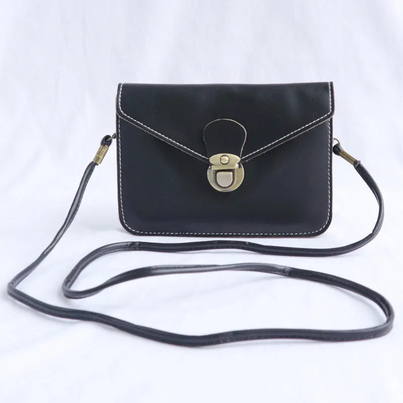 Retro soft brown crossbody messenger bag with a flap and lock closure