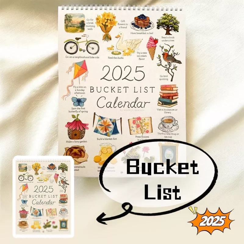 2025 Wish List Calendar with simple modern design for home and office
