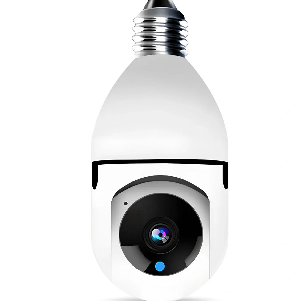 Wireless security bulb camera with 360-degree rotation and 3.6mm lens