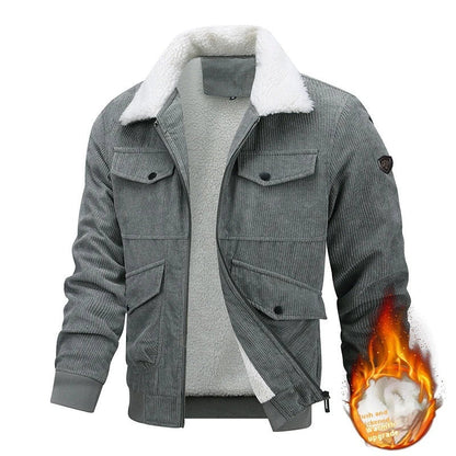 Warm fleece jacket with pockets in various colors, designed for men's cold weather fashion and comfort.