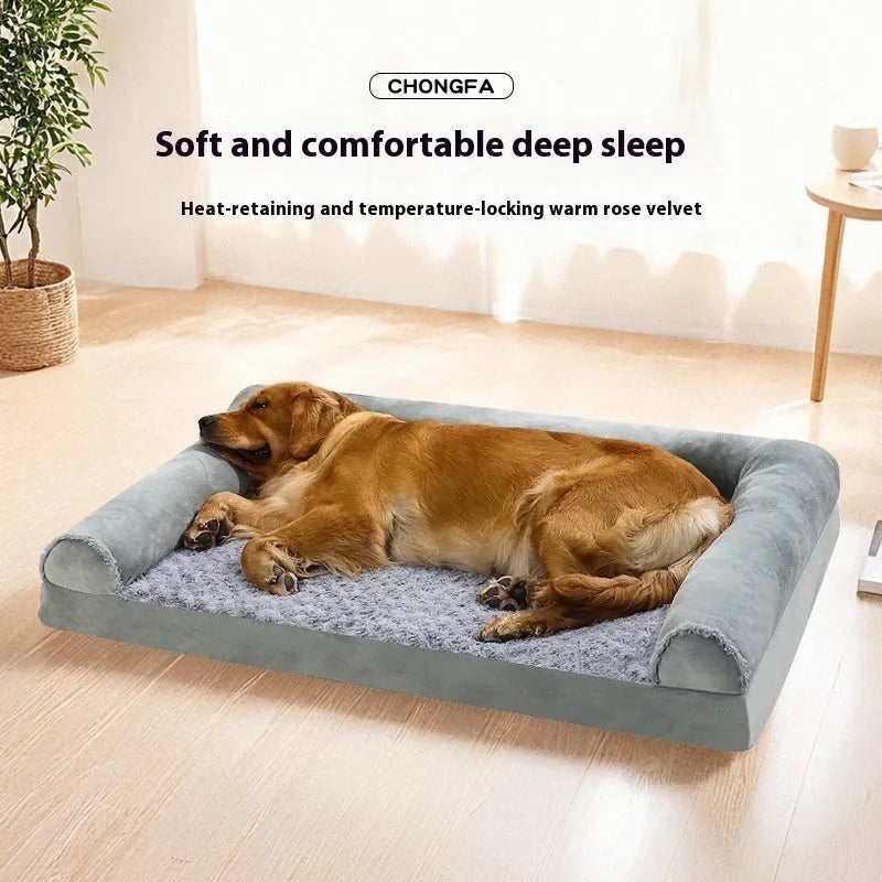 Cloth dog kennel in light grey or dark grey, showing sizes for medium to large breeds