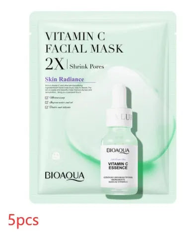 Collagen and hyaluronic acid facial sheet mask set with four variant packages showing 30g gel masks