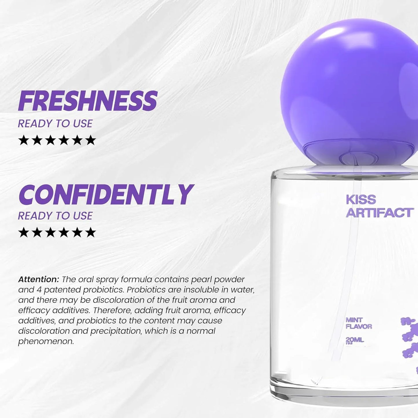 20ml probiotics oral spray bottle with spray mechanism for portable oral hydration and care