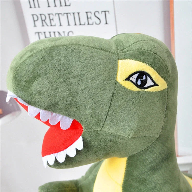 Cartoon Tyrannosaurus plush toy with reversible sequins in green