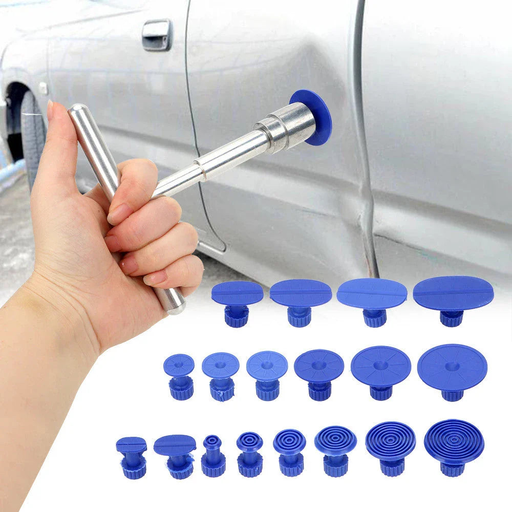 Powerful Car Dent Removal Kit with Slide Hammer and Adhesive Tabs for Professional-Grade Dent Repair