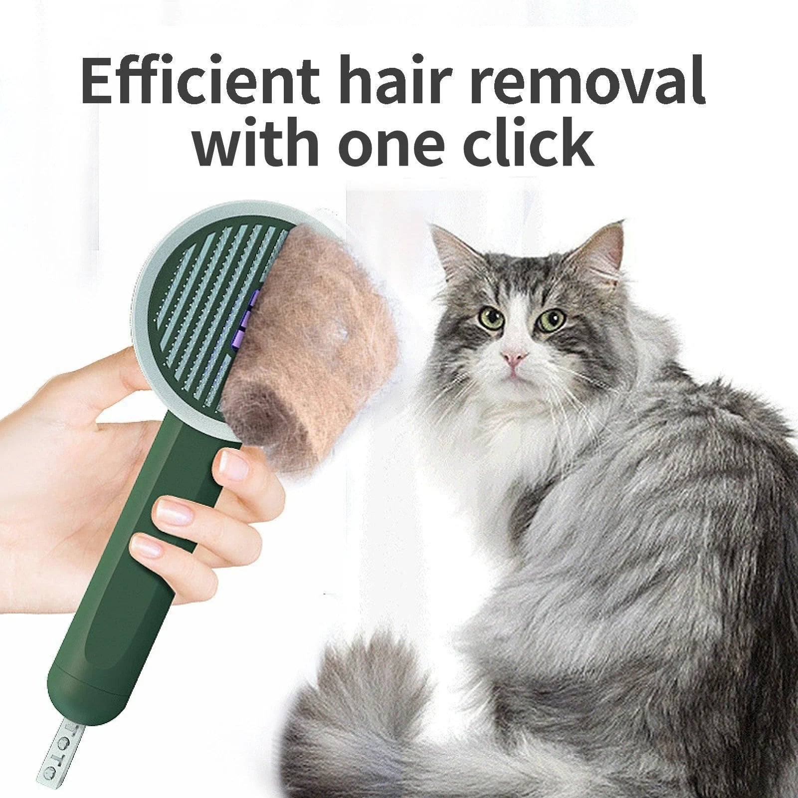 Smart Pet Grooming Brush with floating brush head and sterilizing function for cats and dogs