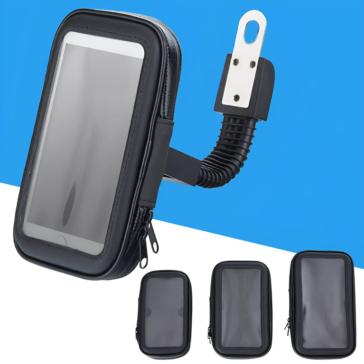 Universal plastic waterproof phone bag for motorcycle or bicycle, medium large XL sizes