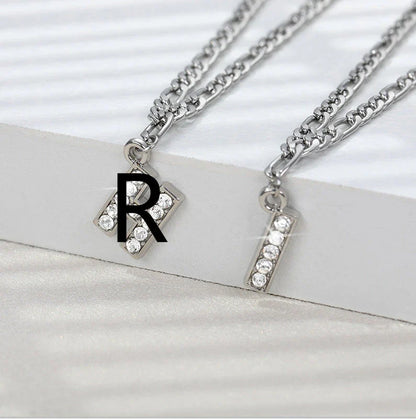 Personalized Stainless Steel Letter Anklet with Sparkling Zircon Accents
