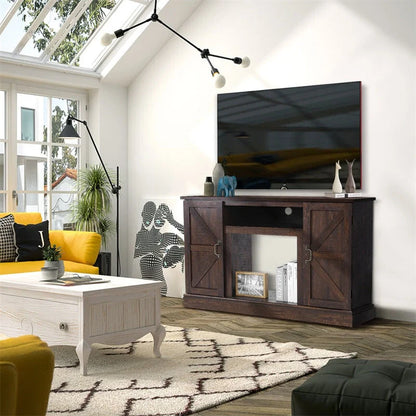 Vintage Wooden TV Cabinet in living room setting