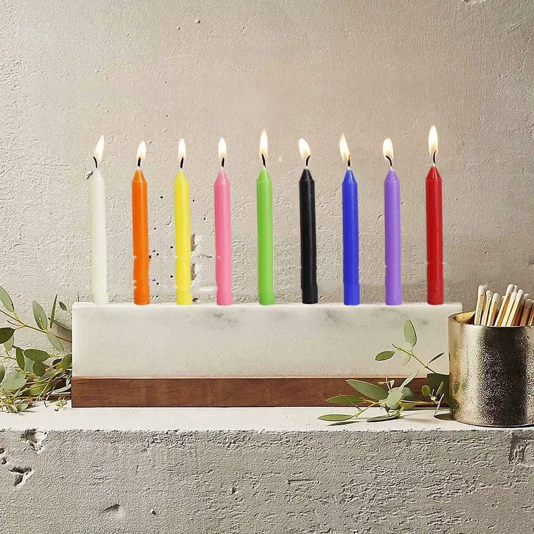100 pack of colorful smokeless and tasteless birthday candles for clean celebrations
