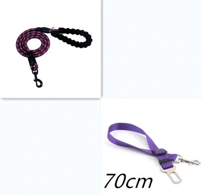 Reflective dog leash with foam handle showing 1.5m length and zinc alloy hook