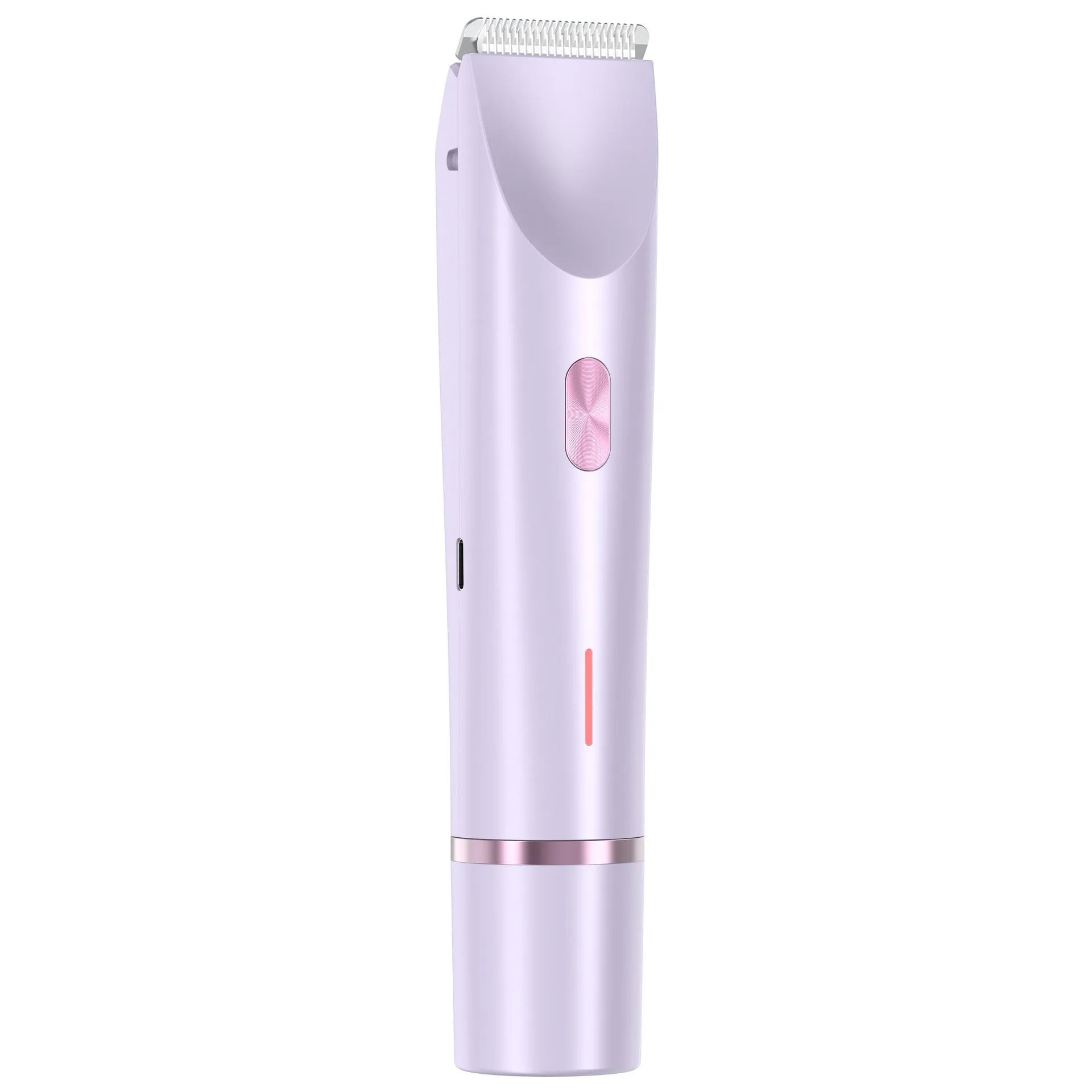 Pink 2-in-1 women's electric body hair shaver and trimmer for private pubic hair grooming