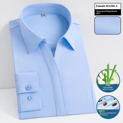 Men's slim fit bamboo short sleeve shirt with square collar in a solid colour