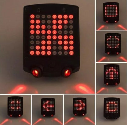 64 LED Bicycle Signal Light with intelligent steering and brake alert functions
