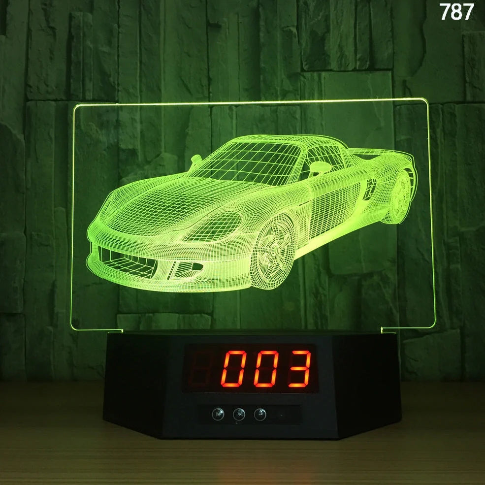 Blue dolphin-shaped table lamp with glowing 3D design and remote control on wooden surface