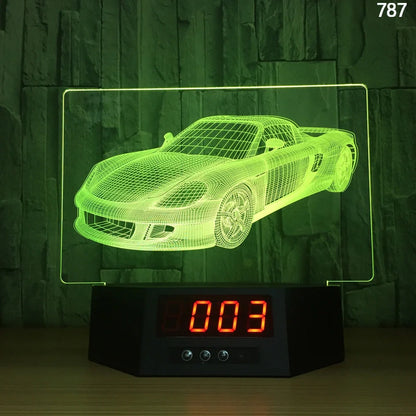 Blue dolphin-shaped table lamp with glowing 3D design and remote control on wooden surface