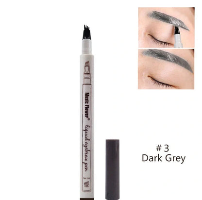 Music Flower Waterproof Eyebrow Pen with four-claw tip for natural-looking eyebrows