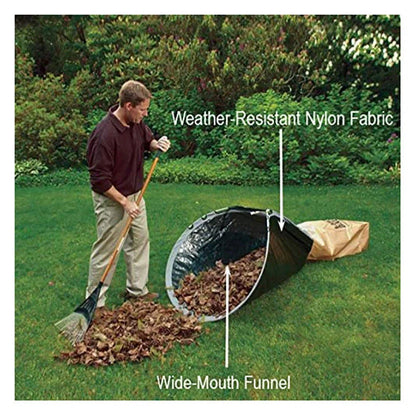 Green foldable dustpan leaf storage bag collector for garden cleanup