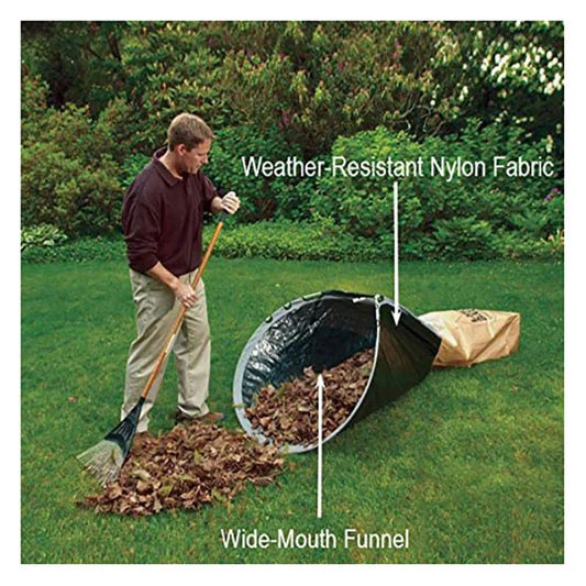 Green foldable dustpan leaf storage bag collector for garden cleanup