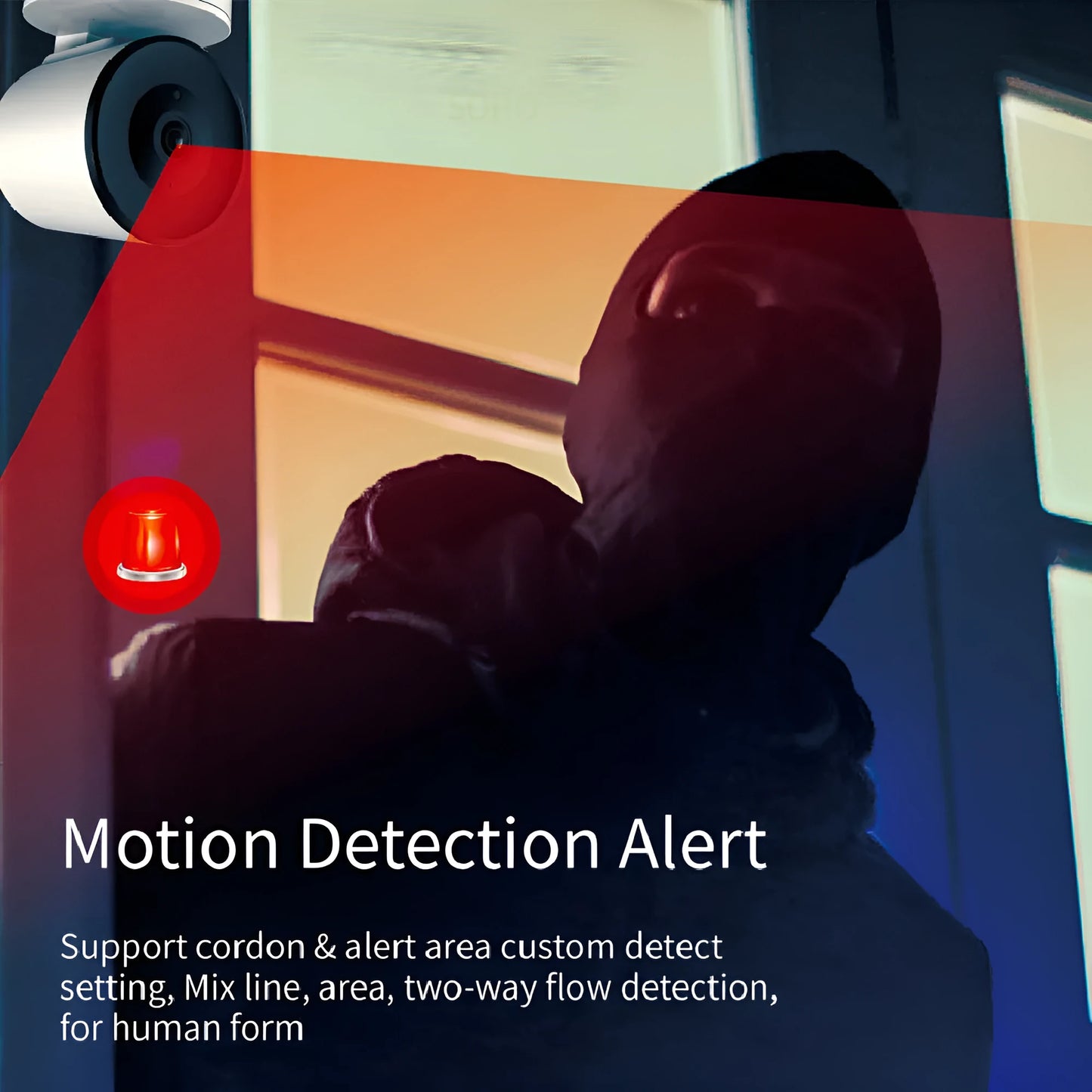 Indoor smart Wi-Fi security camera with 1080p HD, shown with a 355-degree auto-tracking range.