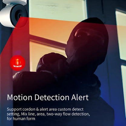 Indoor smart Wi-Fi security camera with 1080p HD, shown with a 355-degree auto-tracking range.