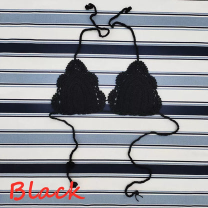 Handmade crochet bikini top with cotton lining in various colors