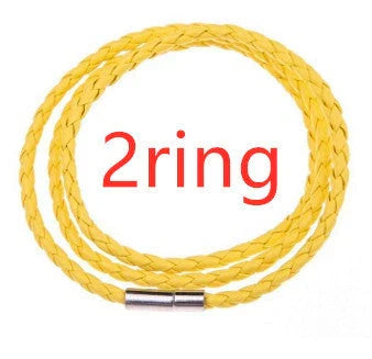 Personalized men's braided leather bracelet with stainless steel beads and custom name charm