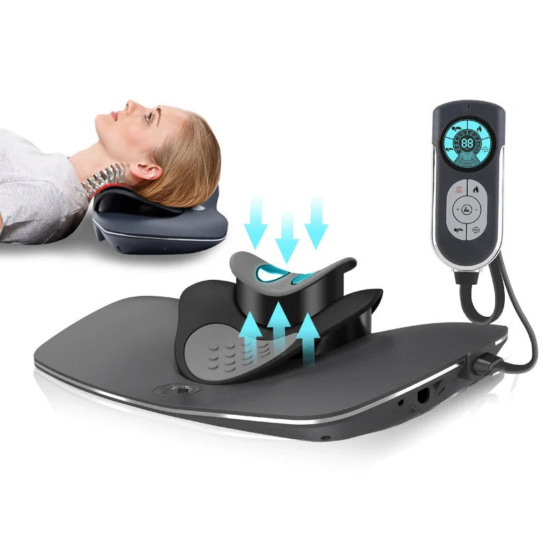 Electric neck massager with adjustable strength for pain relief, portable design