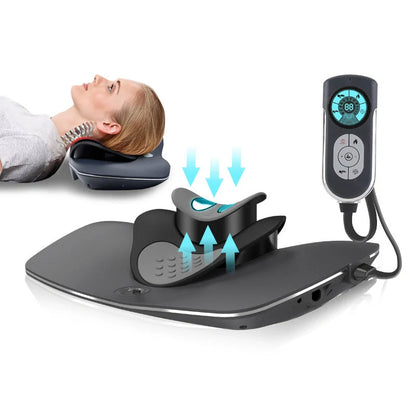 Electric neck massager with adjustable strength for pain relief, portable design
